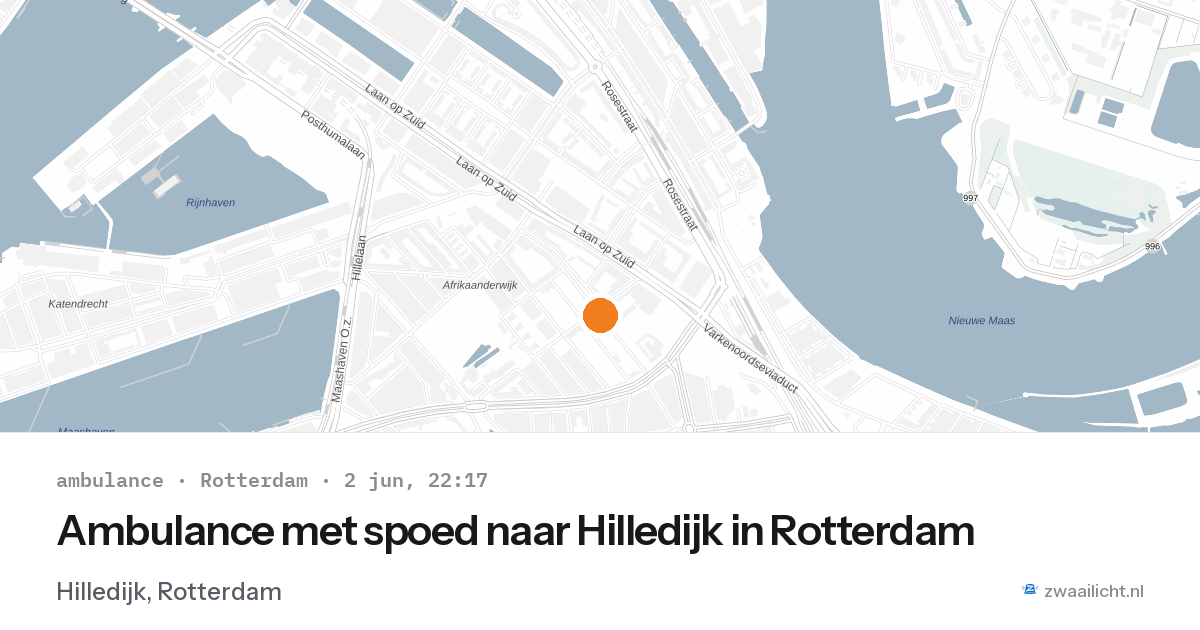 Ambulance met spoed naar Hilledijk in Rotterdam — 2 jun 2026