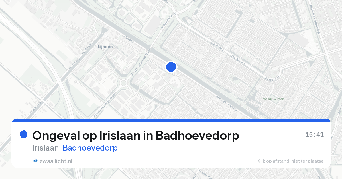Ongeval op Irislaan in Badhoevedorp — 20 aug 2026