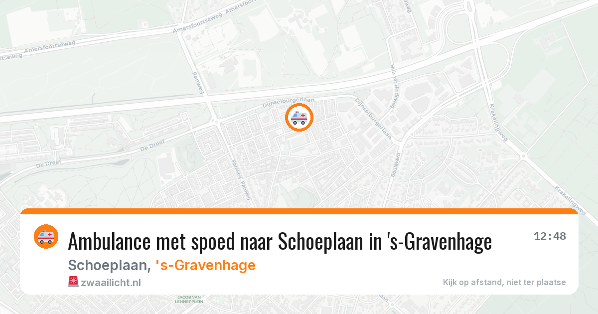 Ambulance met spoed naar Schoeplaan in 's-Gravenhage — 22 mrt 2026