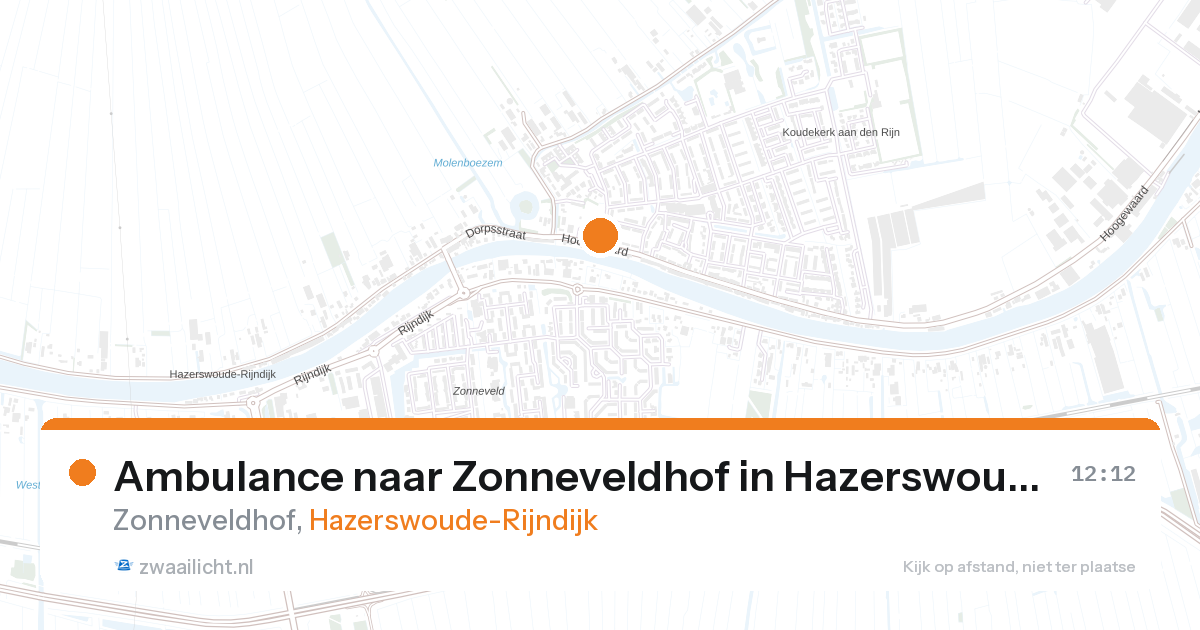 Ambulance naar Zonneveldhof in Hazerswoude-Rijndijk — 27 aug 2026