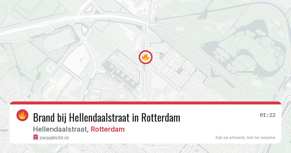 Brand bij Hellendaalstraat in Rotterdam — 3 aug 2026