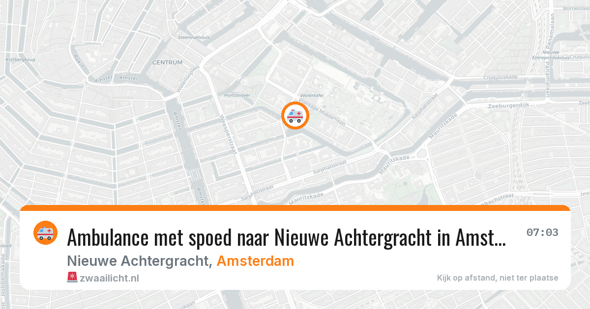 Ambulance met spoed naar Nieuwe Achtergracht in Amsterdam — 1 jun 2026