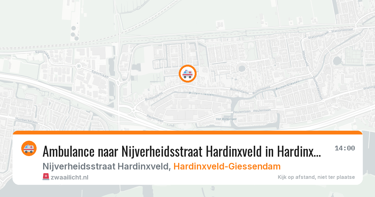 Ambulance naar Nijverheidsstraat Hardinxveld in Hardinxveld-Giessendam — 25 apr 2026