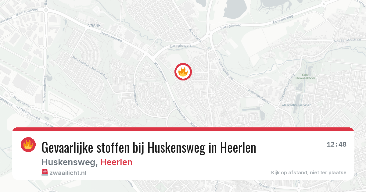 Gevaarlijke stoffen bij Huskensweg in Heerlen — 28 mei 2026