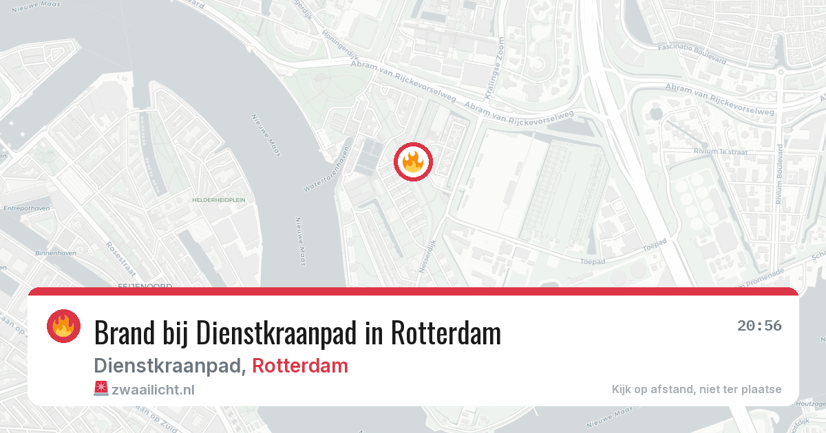 Brand bij Dienstkraanpad in Rotterdam — 25 jun 2026
