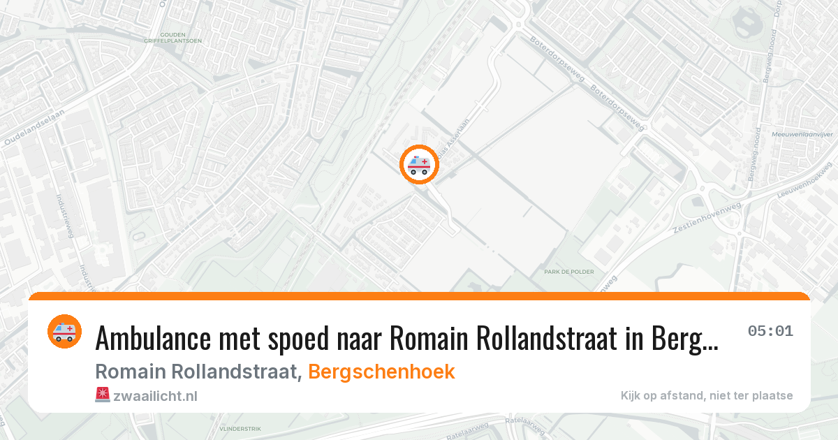 Ambulance met spoed naar Romain Rollandstraat in Bergschenhoek — 16 mei 2026