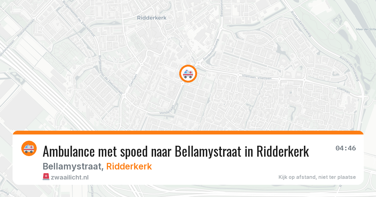 Ambulance met spoed naar Bellamystraat in Ridderkerk — 5 jul 2026
