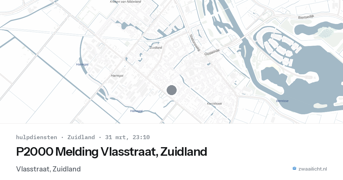 P2000 Melding Vlasstraat, Zuidland — 31 mrt 2026