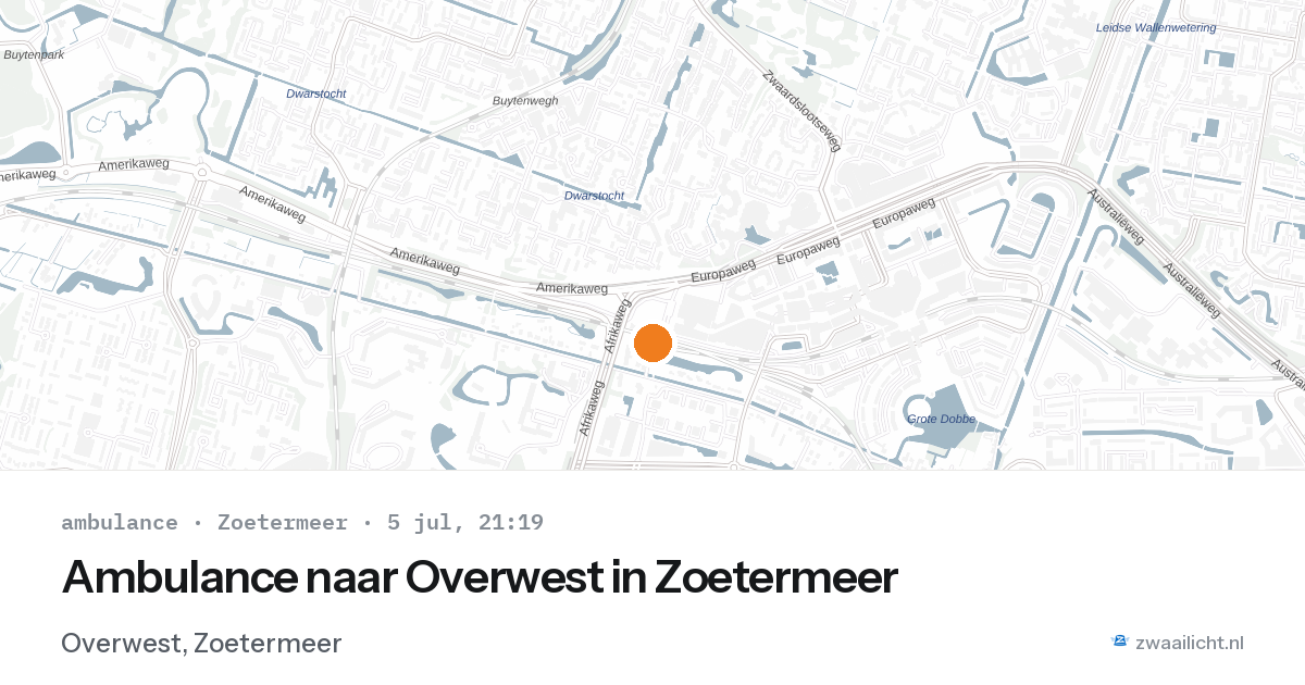 Ambulance naar Overwest in Zoetermeer — 5 jul 2026