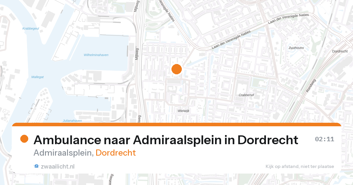 Ambulance naar Admiraalsplein in Dordrecht — 27 aug 2026