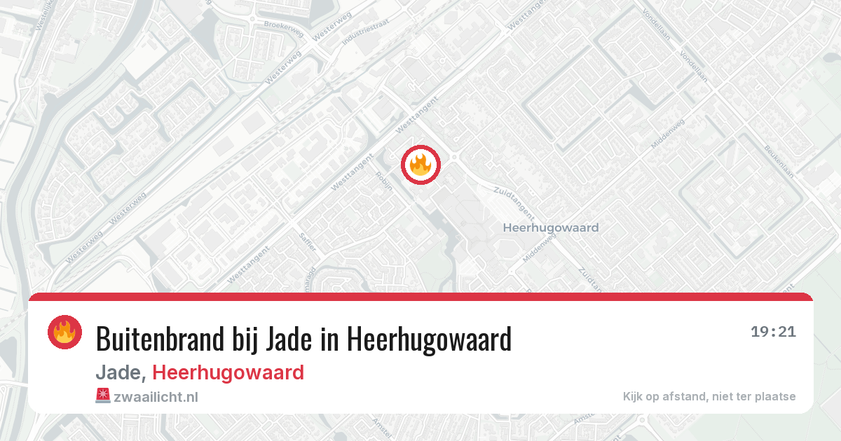 Buitenbrand bij Jade in Heerhugowaard — 19 jul 2026