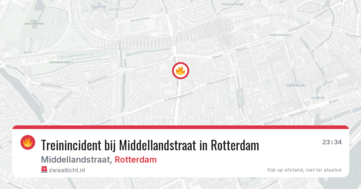 Treinincident bij Middellandstraat in Rotterdam — 5 jun 2026