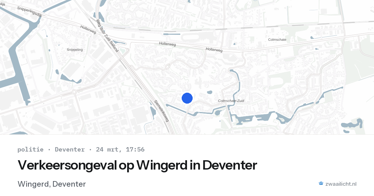 Verkeersongeval op Wingerd in Deventer — 2 feb 2026