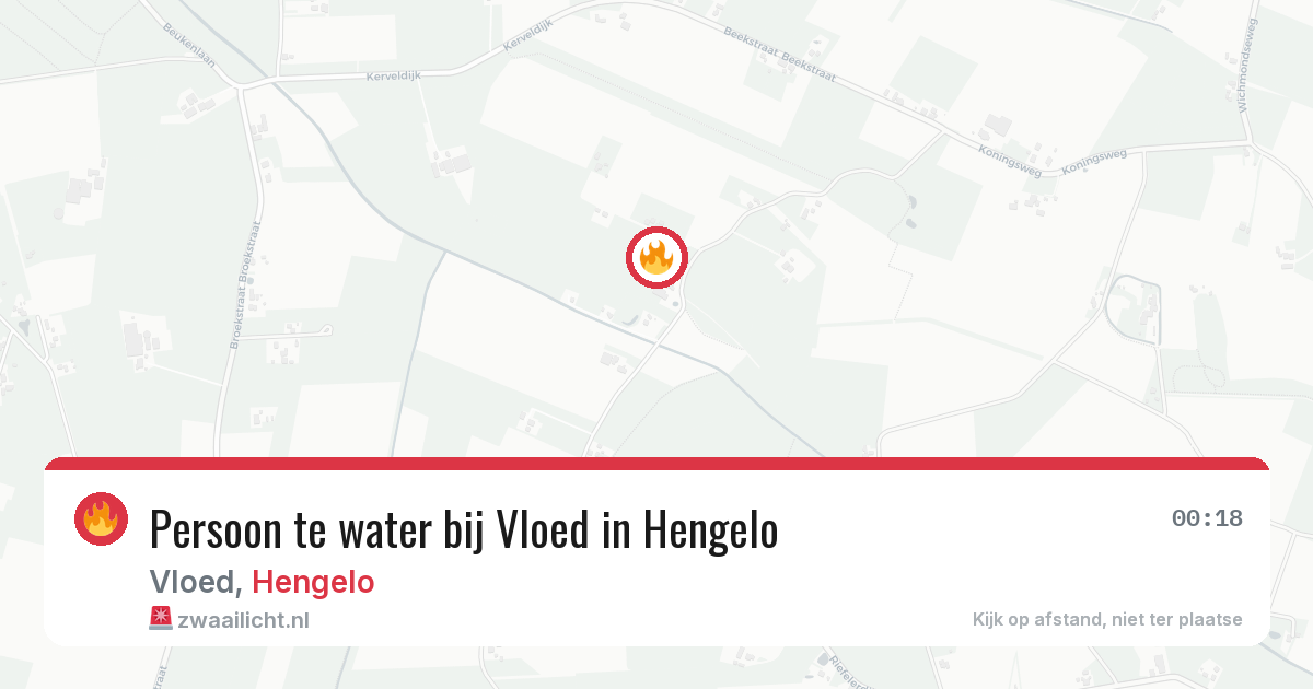 Persoon te water bij Vloed in Hengelo — 14 mrt 2026