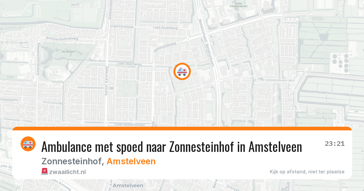 Ambulance met spoed naar Zonnesteinhof in Amstelveen — 12 jun 2026