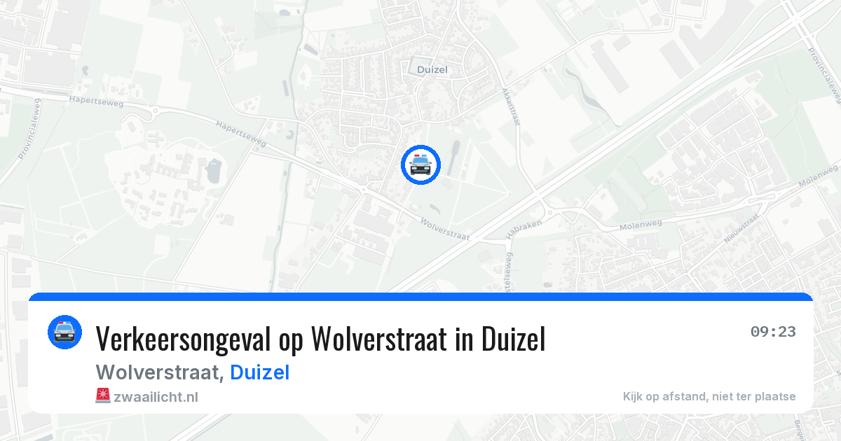 Verkeersongeval op Wolverstraat in Duizel — 20 mrt 2026