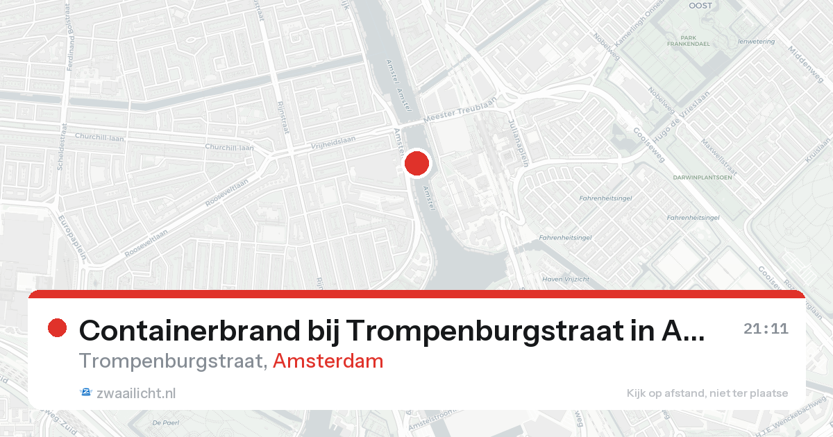 Containerbrand bij Trompenburgstraat in Amsterdam — 23 mei 2026
