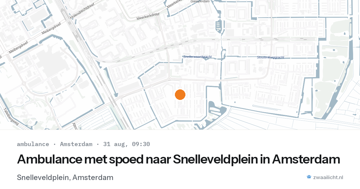 Ambulance met spoed naar Snelleveldplein in Amsterdam — 31 aug 2026