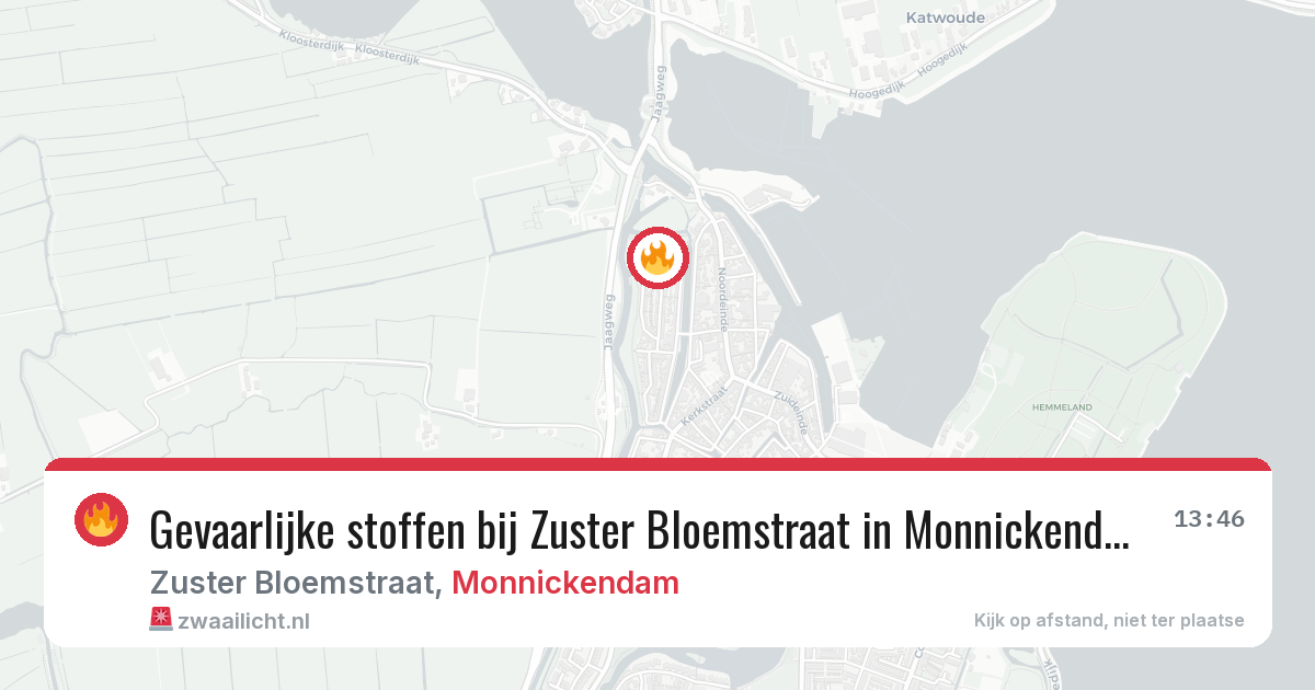 Gevaarlijke stoffen bij Zuster Bloemstraat in Monnickendam — 9 jun 2026