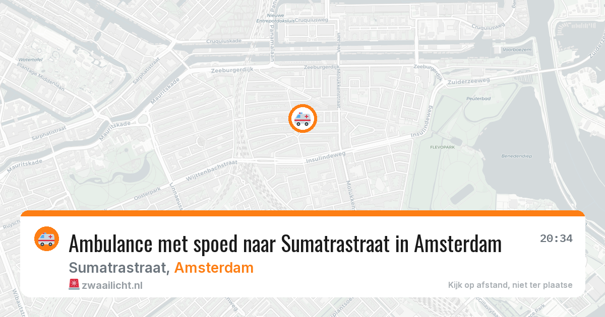 Ambulance met spoed naar Sumatrastraat in Amsterdam — 30 jul 2026