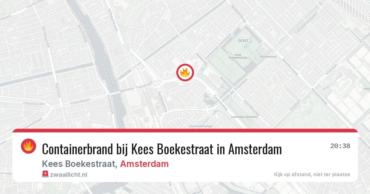 Containerbrand bij Kees Boekestraat in Amsterdam — 16 mrt 2026