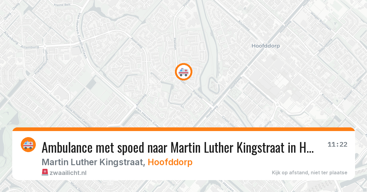 Ambulance met spoed naar Martin Luther Kingstraat in Hoofddorp — 26 apr 2026