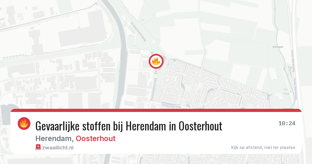 Gevaarlijke stoffen bij Herendam in Oosterhout — 27 apr 2026
