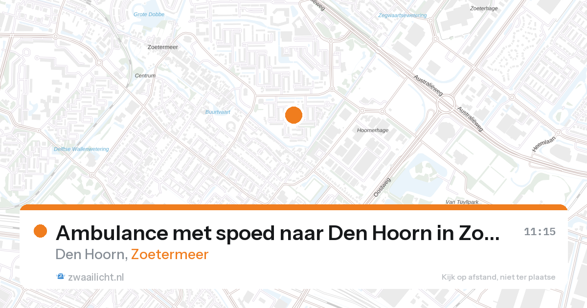 Ambulance met spoed naar Den Hoorn in Zoetermeer — 27 aug 2026
