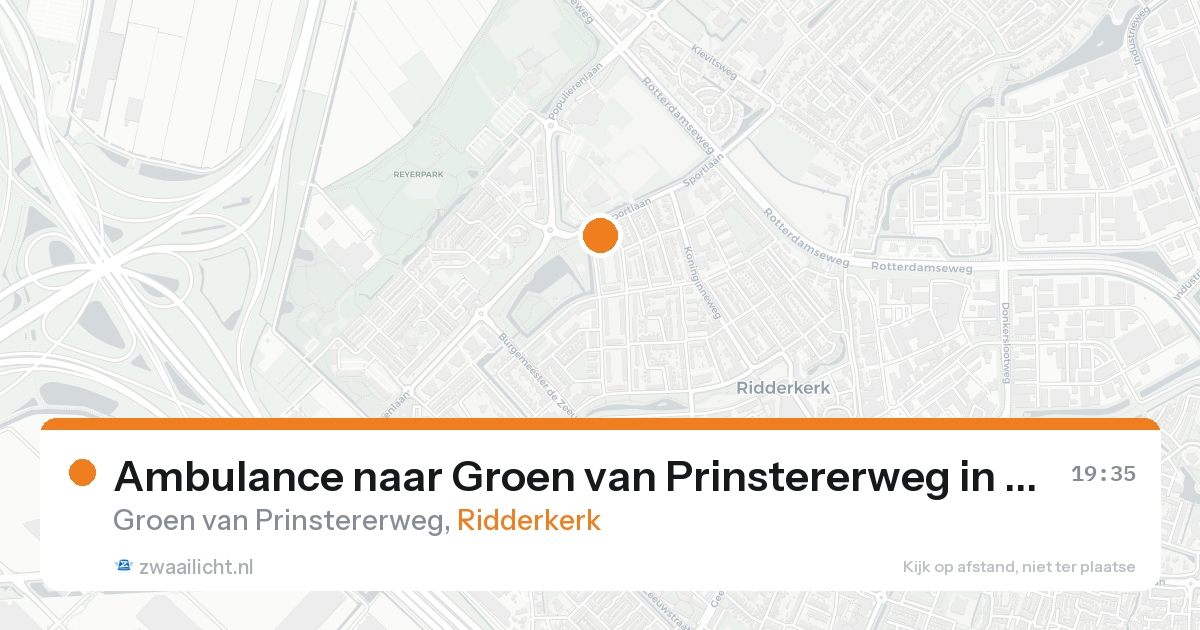 Ambulance naar Groen van Prinstererweg in Ridderkerk — 15 aug 2026
