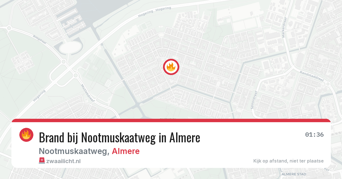 Brand bij Nootmuskaatweg in Almere — 19 jun 2026