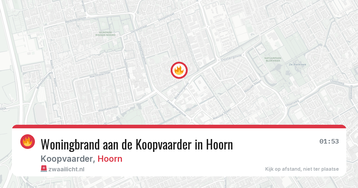 Woningbrand aan de Koopvaarder in Hoorn — 13 mei 2026