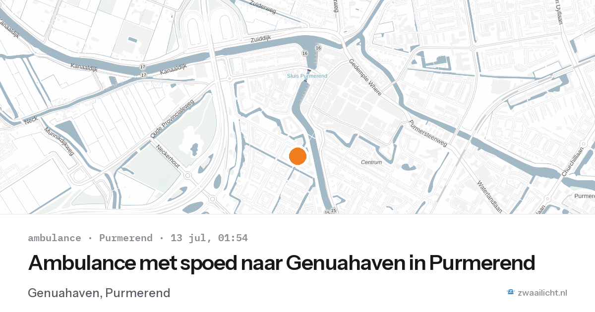Ambulance met spoed naar Genuahaven in Purmerend — 12 jul 2026