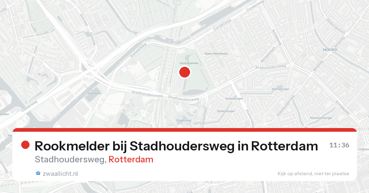 Rookmelder bij Stadhoudersweg in Rotterdam — 24 aug 2026