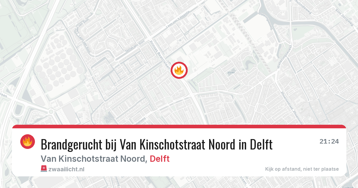 Brandgerucht bij Van Kinschotstraat Noord in Delft — 23 jun 2026