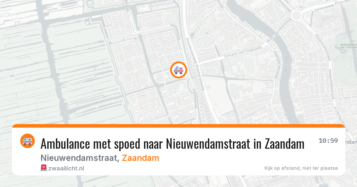 Ambulance met spoed naar Nieuwendamstraat in Zaandam — 20 jan 2026