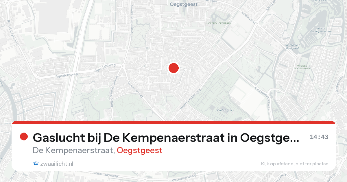 Gaslucht bij De Kempenaerstraat in Oegstgeest — 30 jan 2026