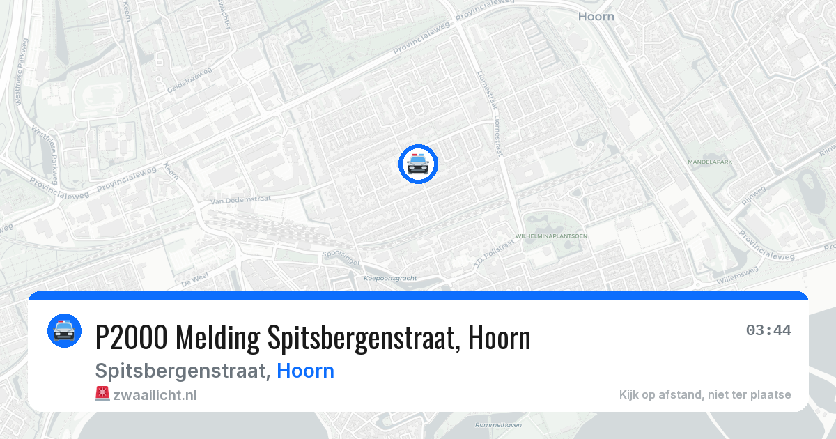 P2000 Melding Spitsbergenstraat, Hoorn — 31 jul 2026