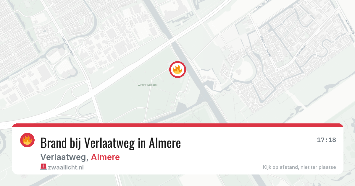 Brand bij Verlaatweg in Almere — 28 jun 2026