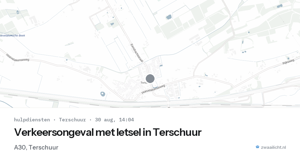 Verkeersongeval met letsel in Terschuur — 30 aug 2026