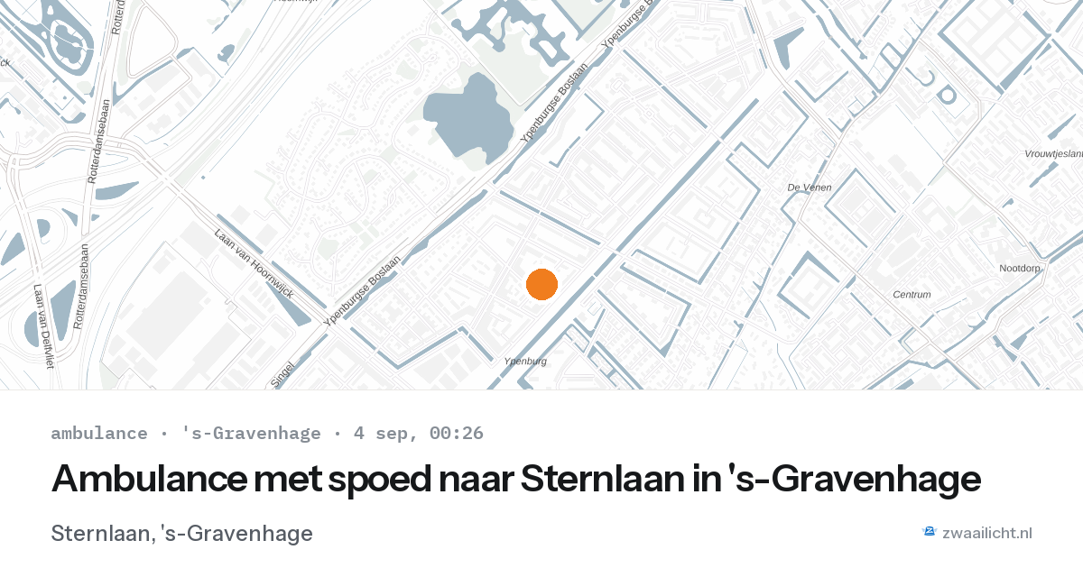 Ambulance met spoed naar Sternlaan in 's-Gravenhage — 3 sep 2026