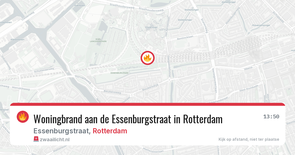 Woningbrand aan de Essenburgstraat in Rotterdam — 26 jul 2026
