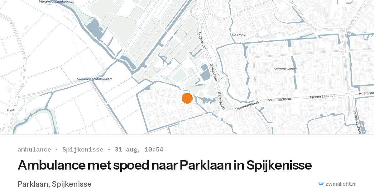 Ambulance met spoed naar Parklaan in Spijkenisse — 31 aug 2026