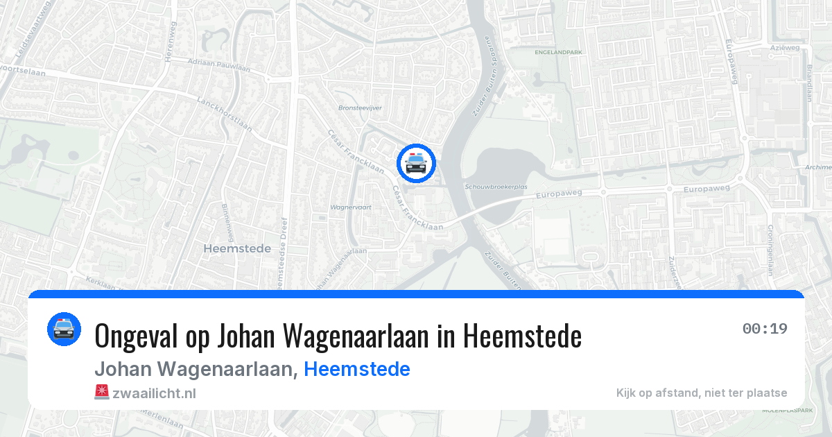 Ongeval op Johan Wagenaarlaan in Heemstede — 14 mrt 2026
