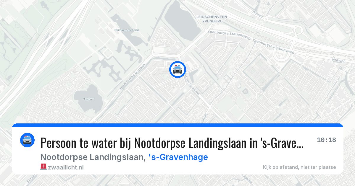 Persoon te water bij Nootdorpse Landingslaan in 's-Gravenhage — 30 jun 2026