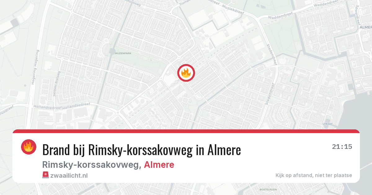 Brand bij Rimsky-korssakovweg in Almere — 26 mei 2026