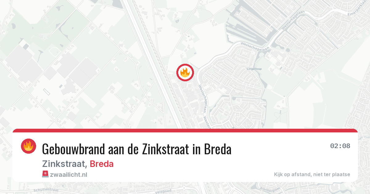 Gebouwbrand aan de Zinkstraat in Breda — 14 aug 2026