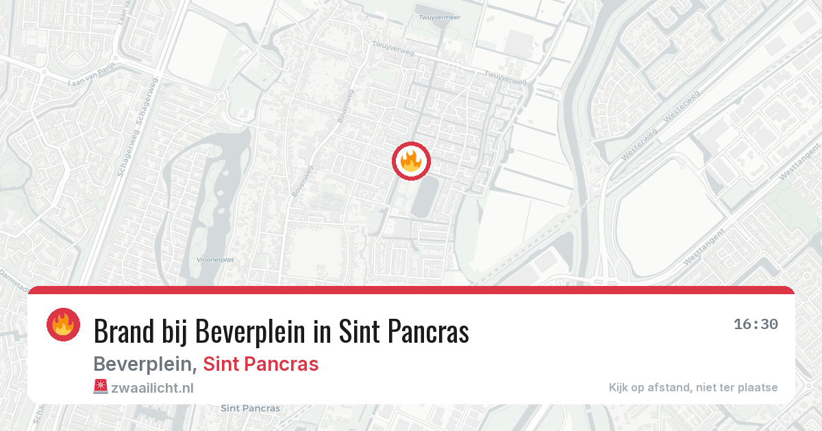 Brand bij Beverplein in Sint Pancras — 26 apr 2026