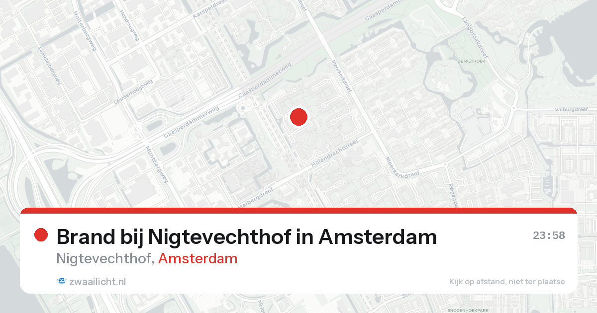 Brand bij Nigtevechthof in Amsterdam — 17 aug 2026