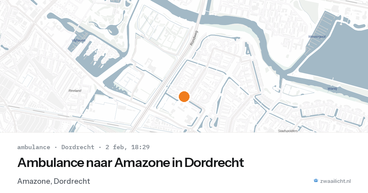 Ambulance naar Amazone in Dordrecht — 2 feb 2026