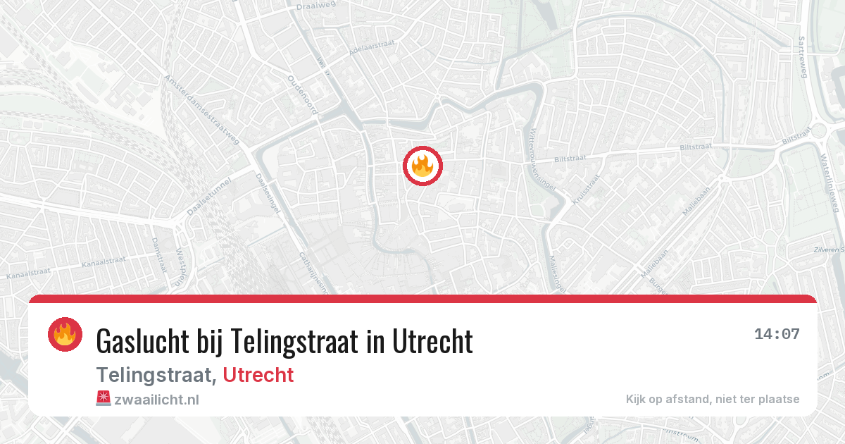 Gaslucht bij Telingstraat in Utrecht — 15 jul 2026